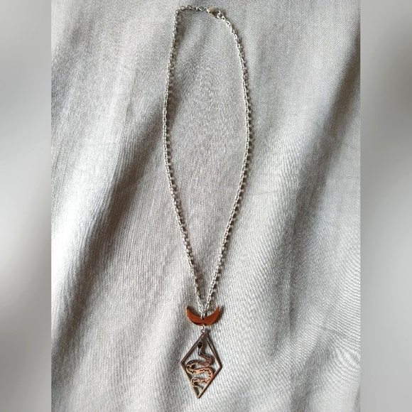 Goth witch snake & moon handmade necklace 🐍🌒🌕🌘 - Picture 4 of 5